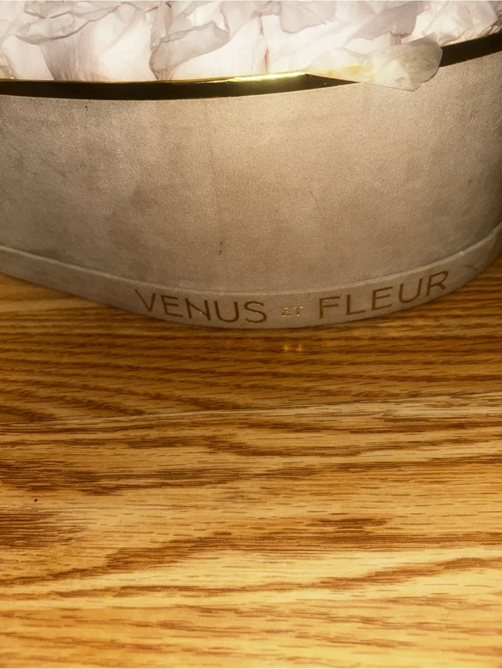 Venus et Fleur Large Heart Blush Pink Eternity Roses Suede Box 12”
